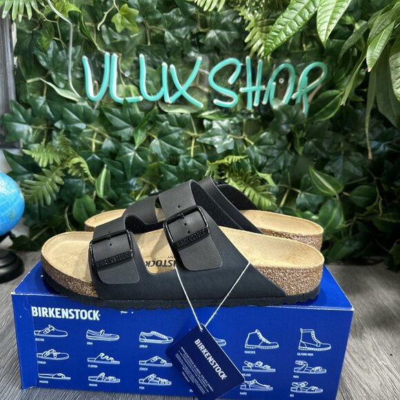 Birkenstock Arizona Leather Birko-Flor Women Size 39 US L 8 M 6 Black - Picture 4 of 9